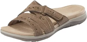 AMDBEL Orthopedic Sandals for Women Lightweight Casual Summer Slip On Slippers Comfortable Arch Support Sandals Shoes