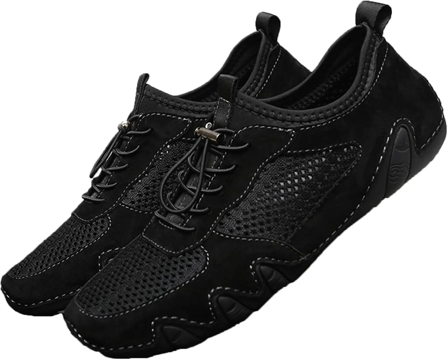 AngryMonkey Outdoor Mesh Trail Shoes for Hiking & Walking Men's Summer Breathable Italian Handmade Slip On Soft Suede Walking Flat Loafers