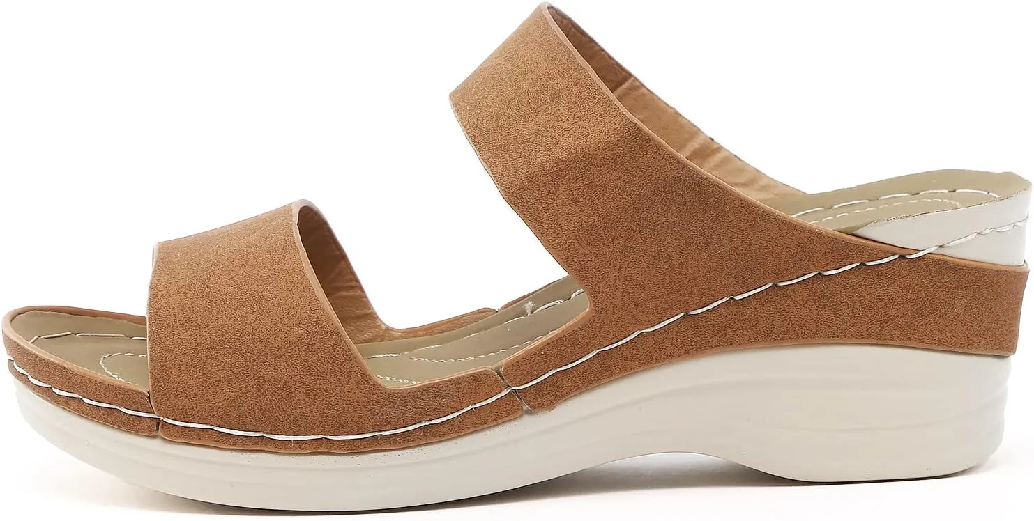 Arch Support Orthopedic Sandals for Women Comfortable Walking Shoes Lightweight Adjustable Straps Summer Beach Casual Outdoor Recovery Slides