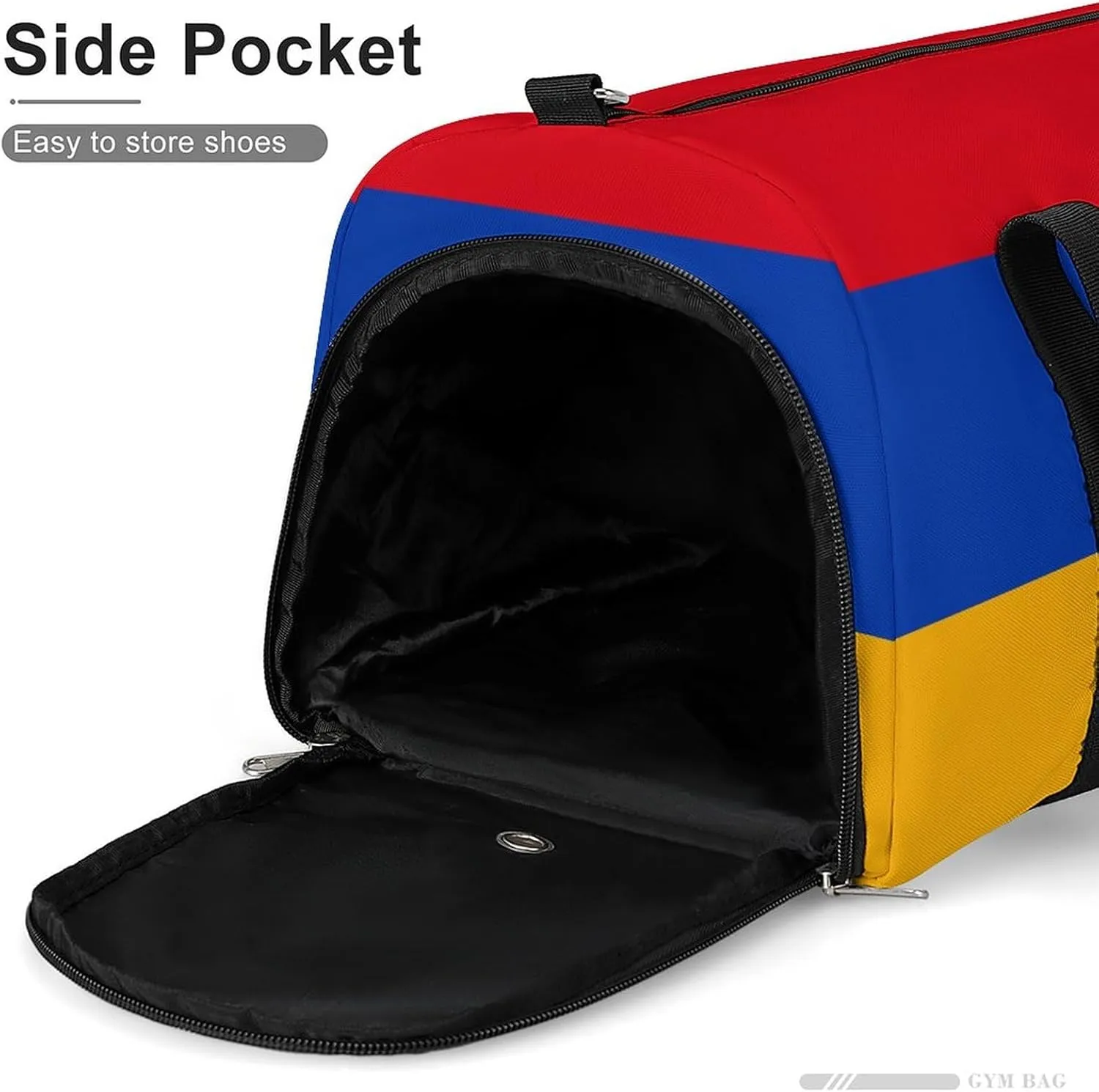Armenian Flag Duffel for Boys Girls with Shoe Compartment and Wet Pocket