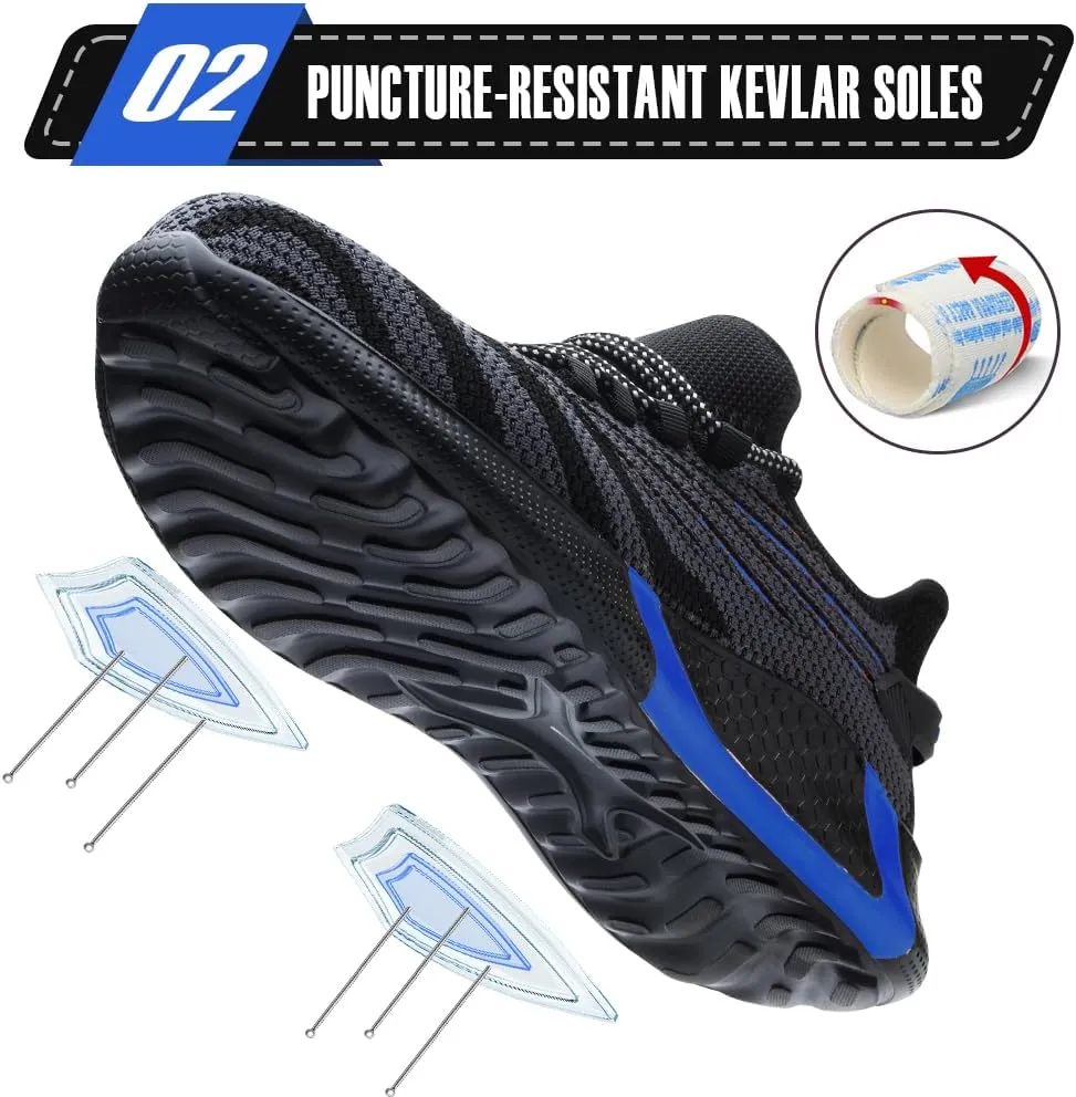 Asiman Steel Toe Shoes for Women Lightweight Breathable Safety Shoes for Men Construction Non Slip Composite Toe
