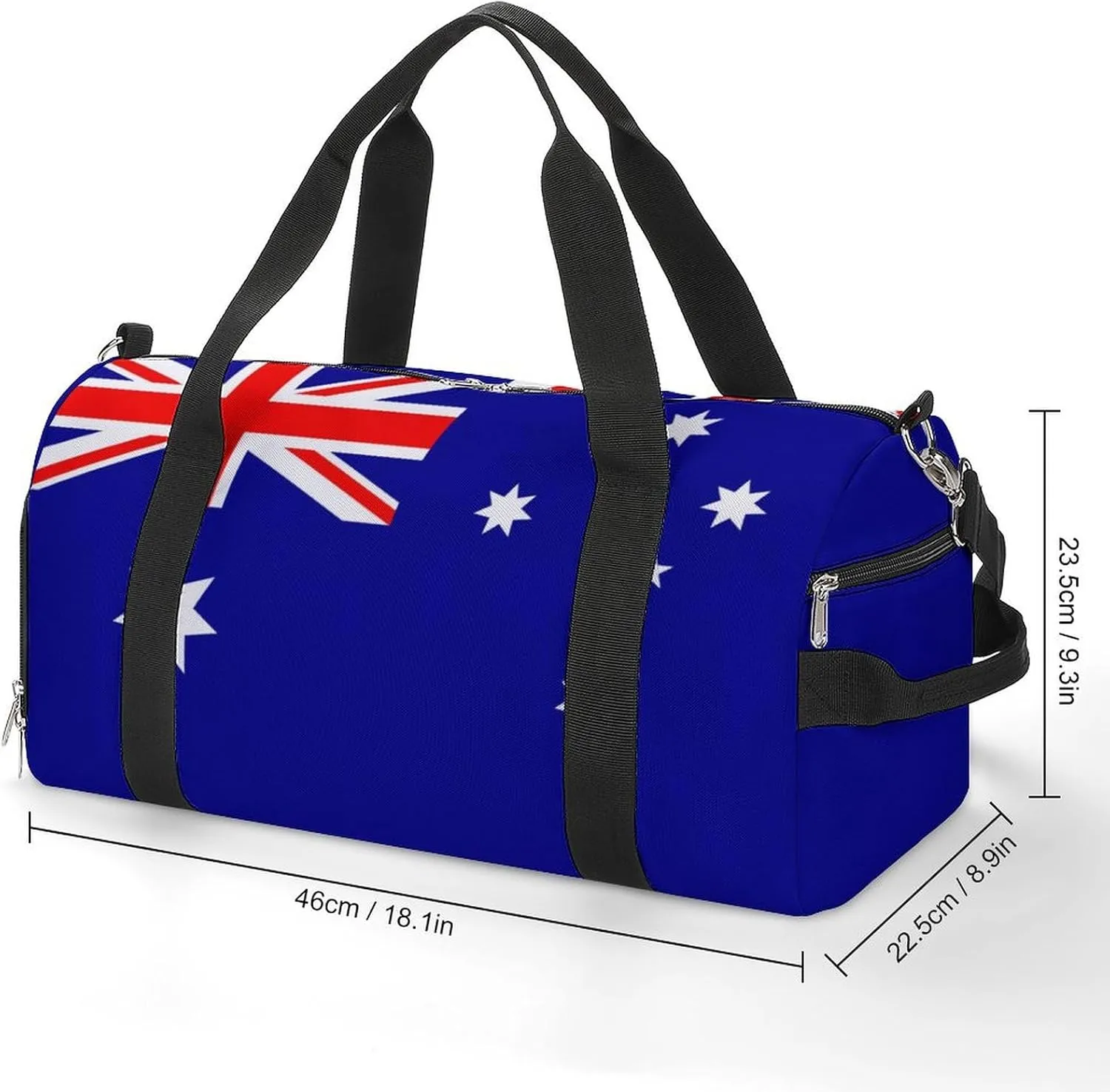Australia Flag Sports Gym Bag for Boys Girls with Shoe Compartment Weekender