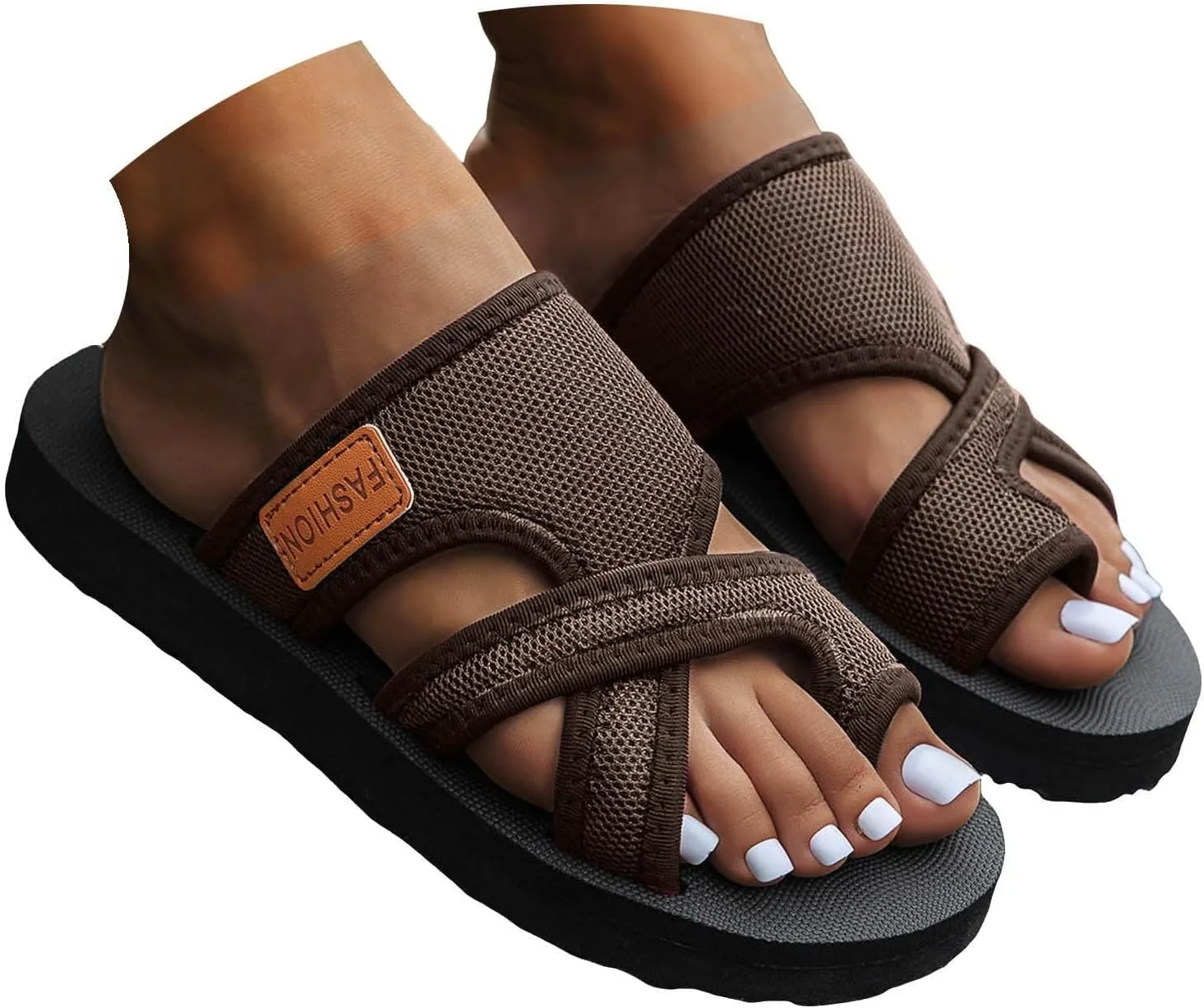 Avylays Orthopedic Sandals for Women, Women's Hollow Mesh Slide Sandals Comfortable Flip Flops Arch Support Sandals
