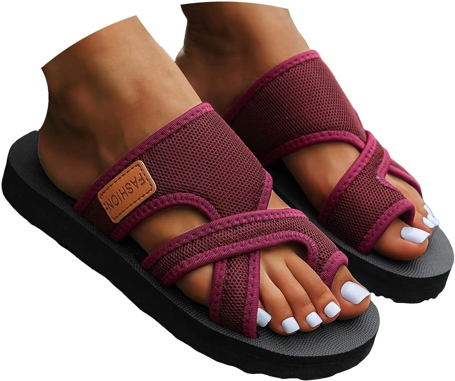Avylays Orthopedic Sandals for Women, Women's Hollow Mesh Slide Sandals Comfortable Flip Flops Arch Support Sandals