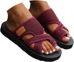 Avylays Orthopedic Sandals for Women, Women's Hollow Mesh Slide Sandals Comfortable Flip Flops Arch Support Sandals