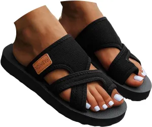 Avylays Orthopedic Sandals for Women, Women's Hollow Mesh Slide Sandals Comfortable Flip Flops Arch Support Sandals