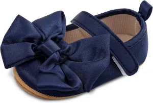 Baby Girls Princess Shoes Bowknot Soft Sole Mary Jane Flat Non Slip Wedding Dress Shoes for Infant Toddlers