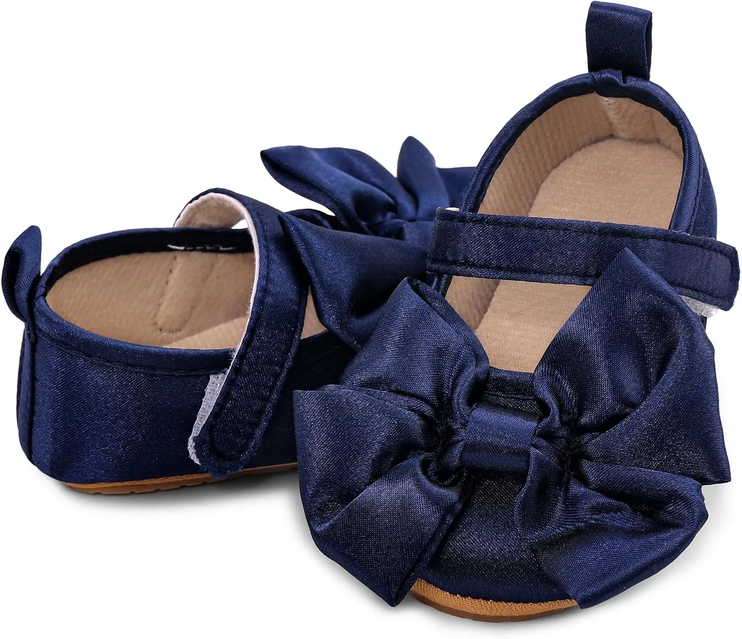 Baby Girls Princess Shoes Bowknot Soft Sole Mary Jane Flat Non Slip Wedding Dress Shoes for Infant Toddlers