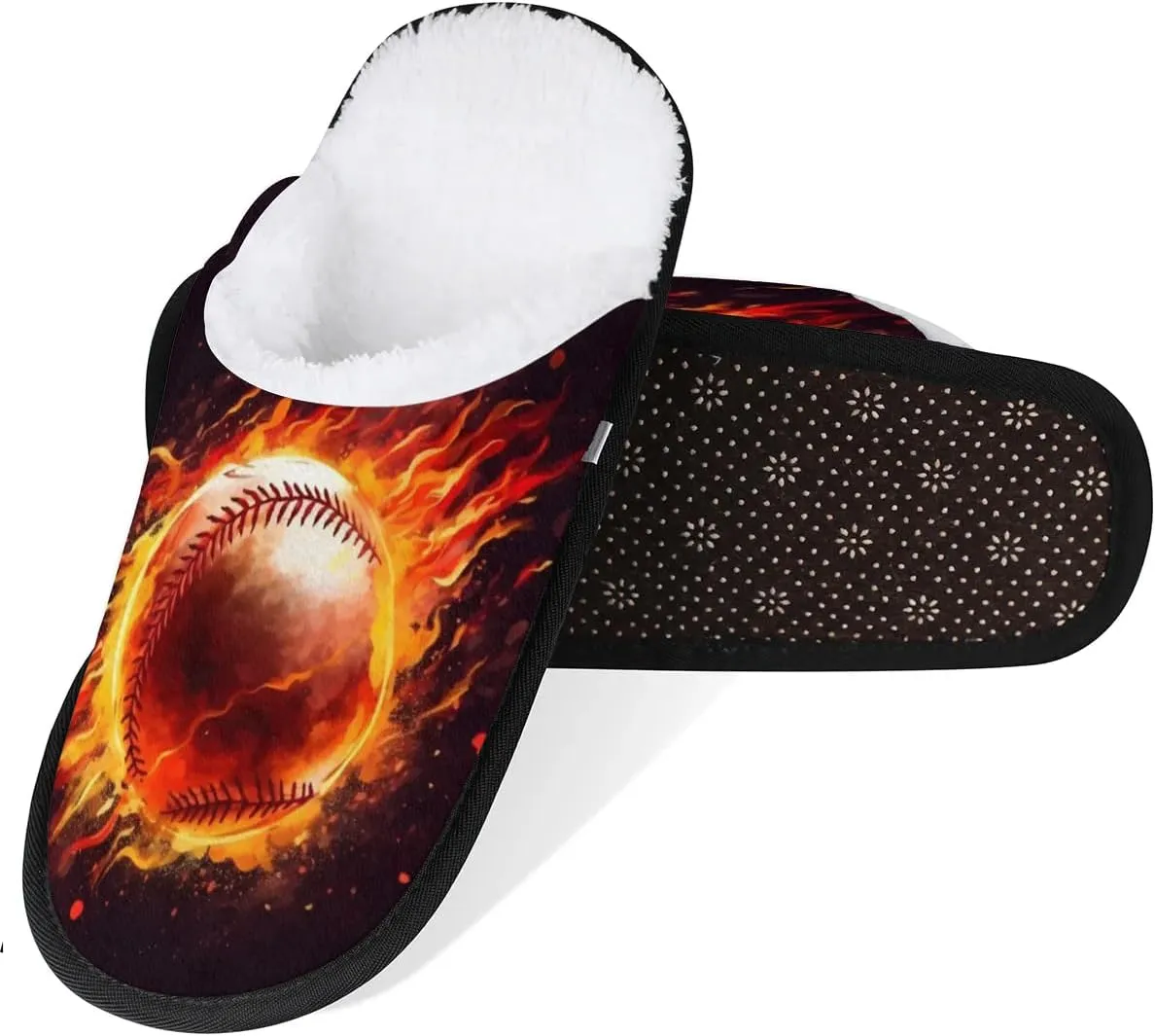 Ball Golf Pattern Slippers for Women Soft Non-Slip Indoor Slippers Home Slippers