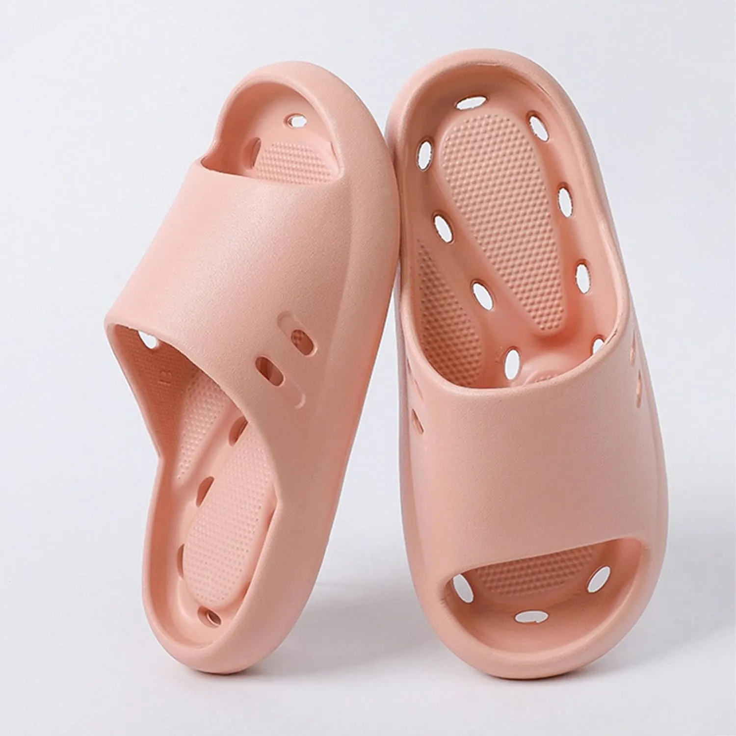 Bath Slippers Lightweight Beach Sandals Soft Sole Open Toe Non Slip Summer Bathroom Indoor House Slippers with Drain Holes