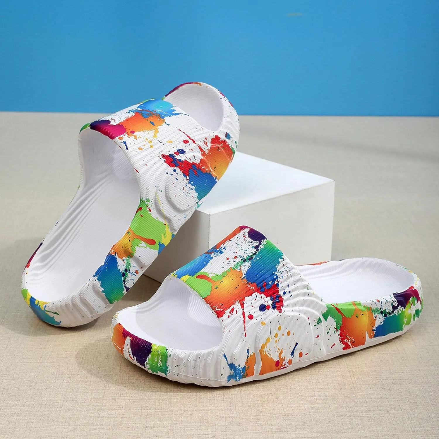 Bath Slippers Womens Showers Sandals Mens Bathroom Slipper Cloud Slides Dorms Outdoor Non-Slip Room Spa Living