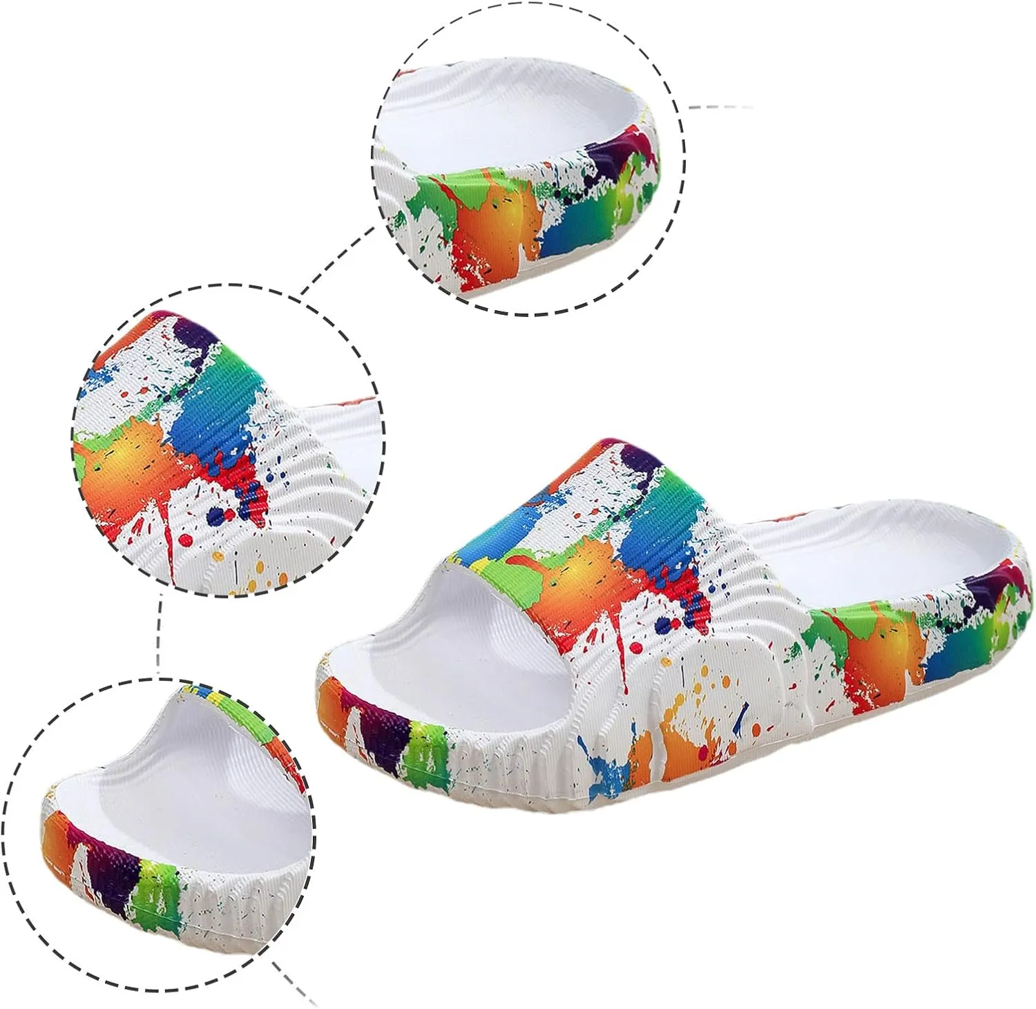 Bath Slippers Womens Showers Sandals Mens Bathroom Slipper Cloud Slides Dorms Outdoor Non-Slip Room Spa Living