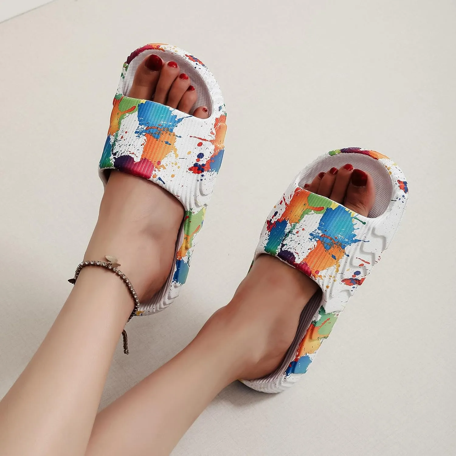 Bath Slippers Womens Showers Sandals Mens Bathroom Slipper Cloud Slides Dorms Outdoor Non-Slip Room Spa Living