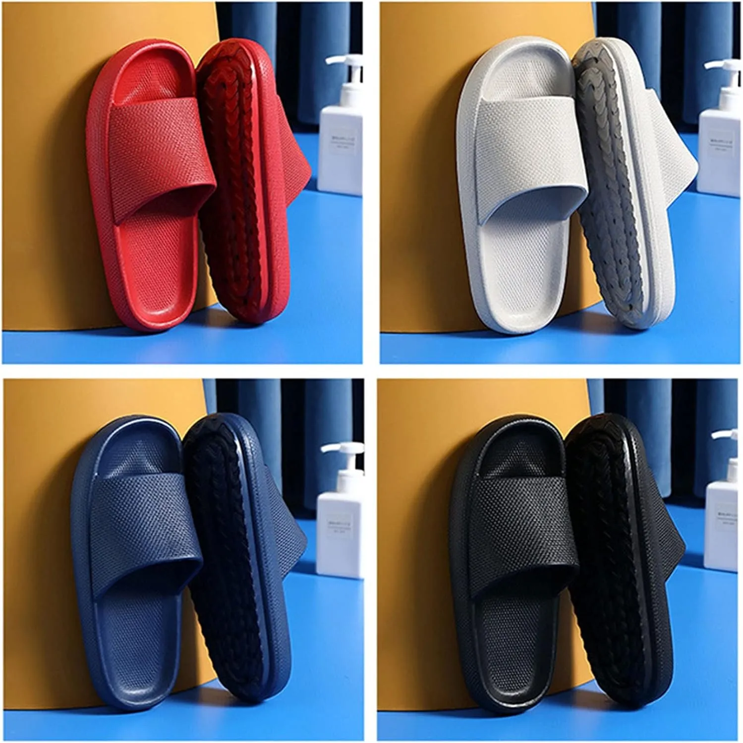 Bathroom Slippers Men Shower Shoes Women Slides for Men Slides for Women Open Toe Soft Sole Indoor Slippers