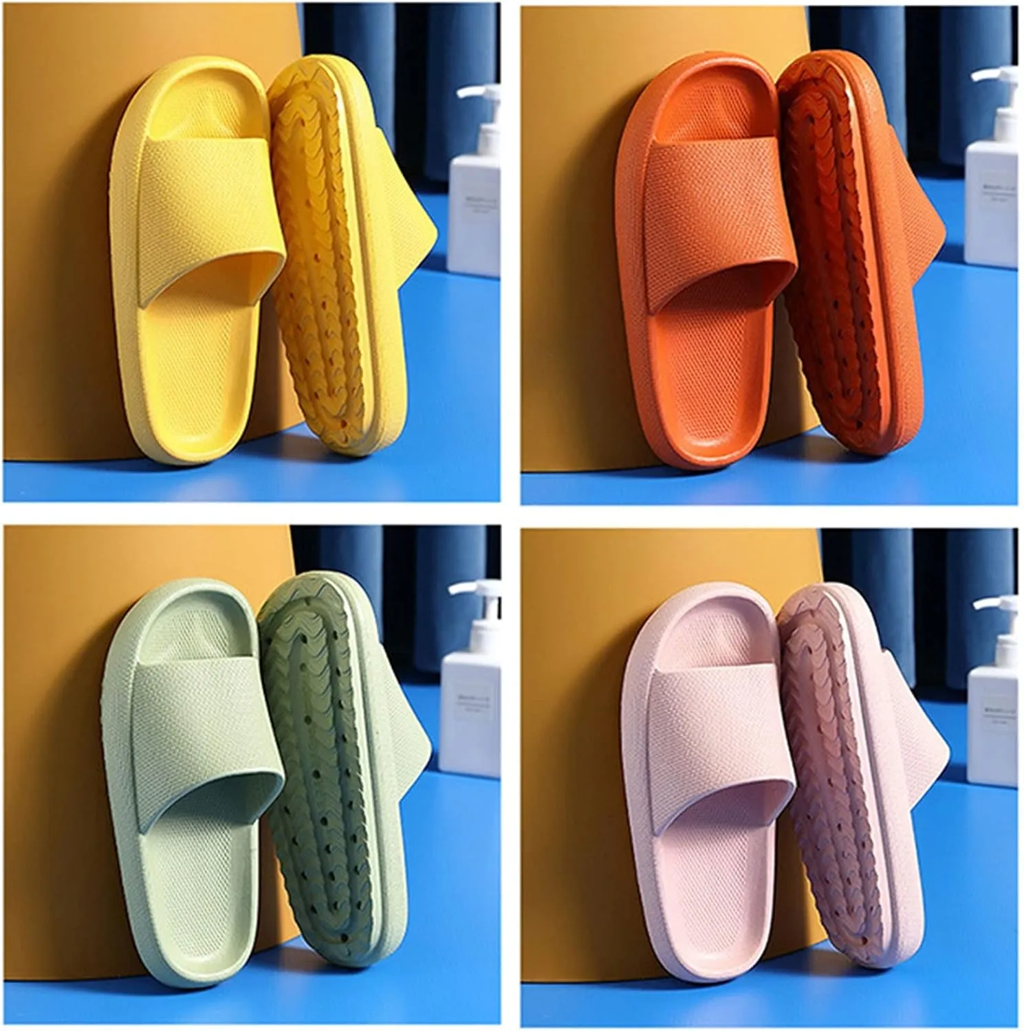 Bathroom Slippers Men Shower Shoes Women Slides for Men Slides for Women Open Toe Soft Sole Indoor Slippers