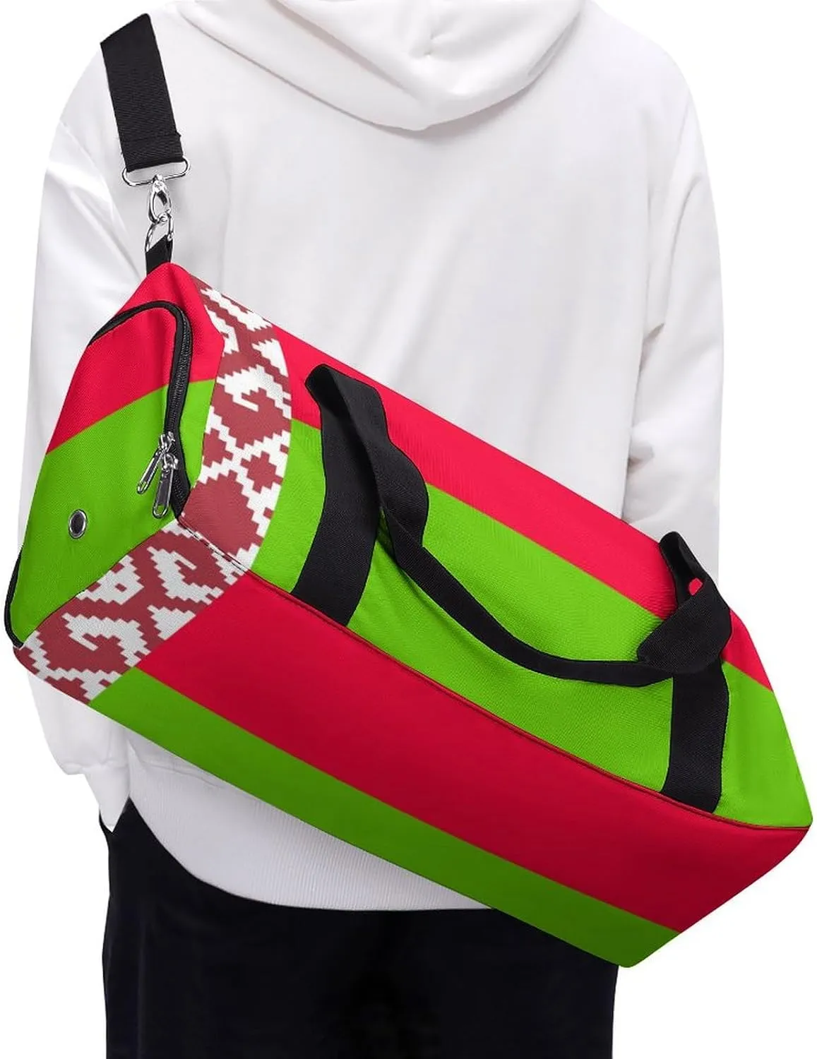 Belarus Flag Gym Bag for Boys Girls with Shoe Compartment and Wet Pocket