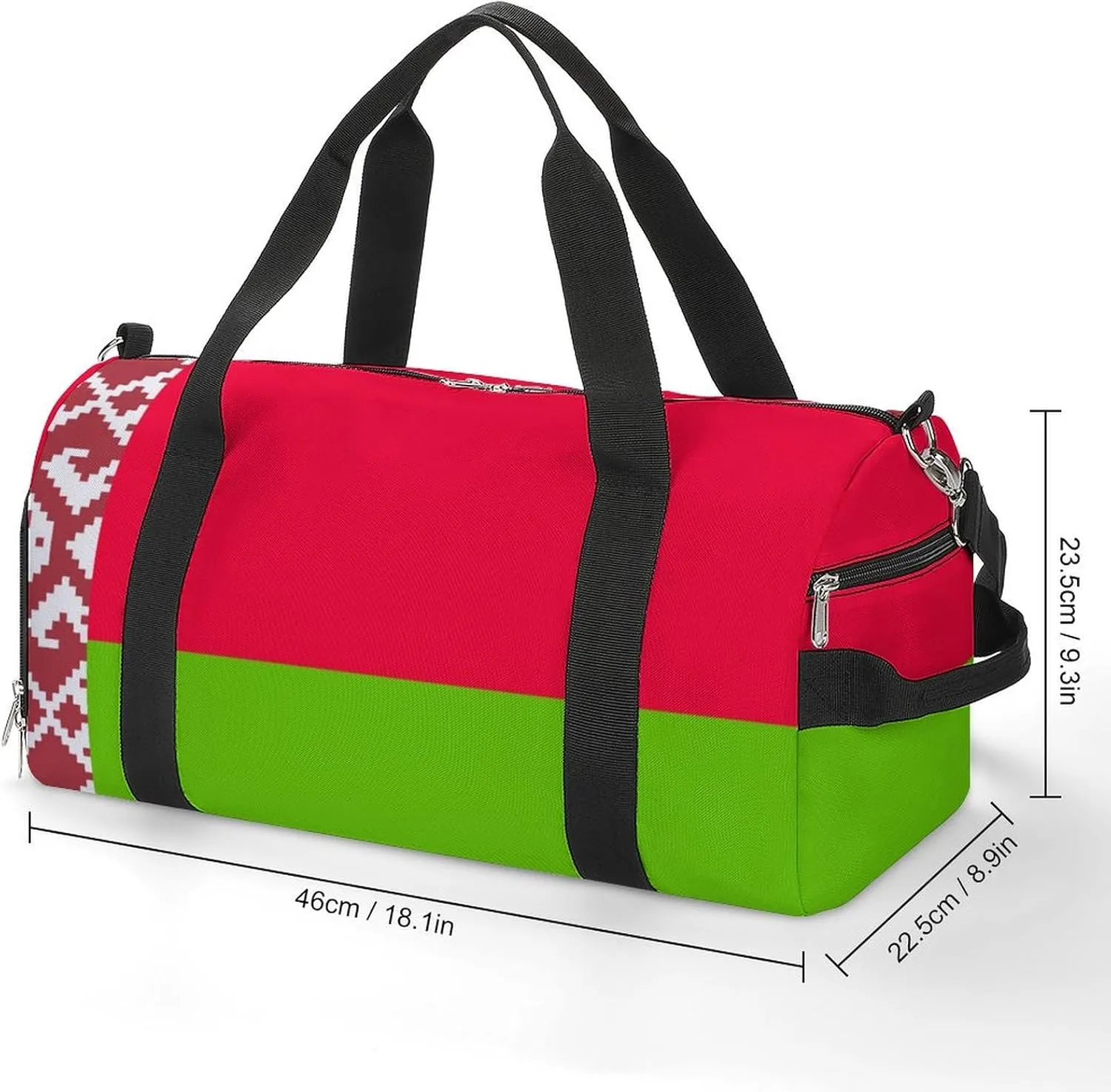 Belarus Flag Gym Bag for Boys Girls with Shoe Compartment and Wet Pocket