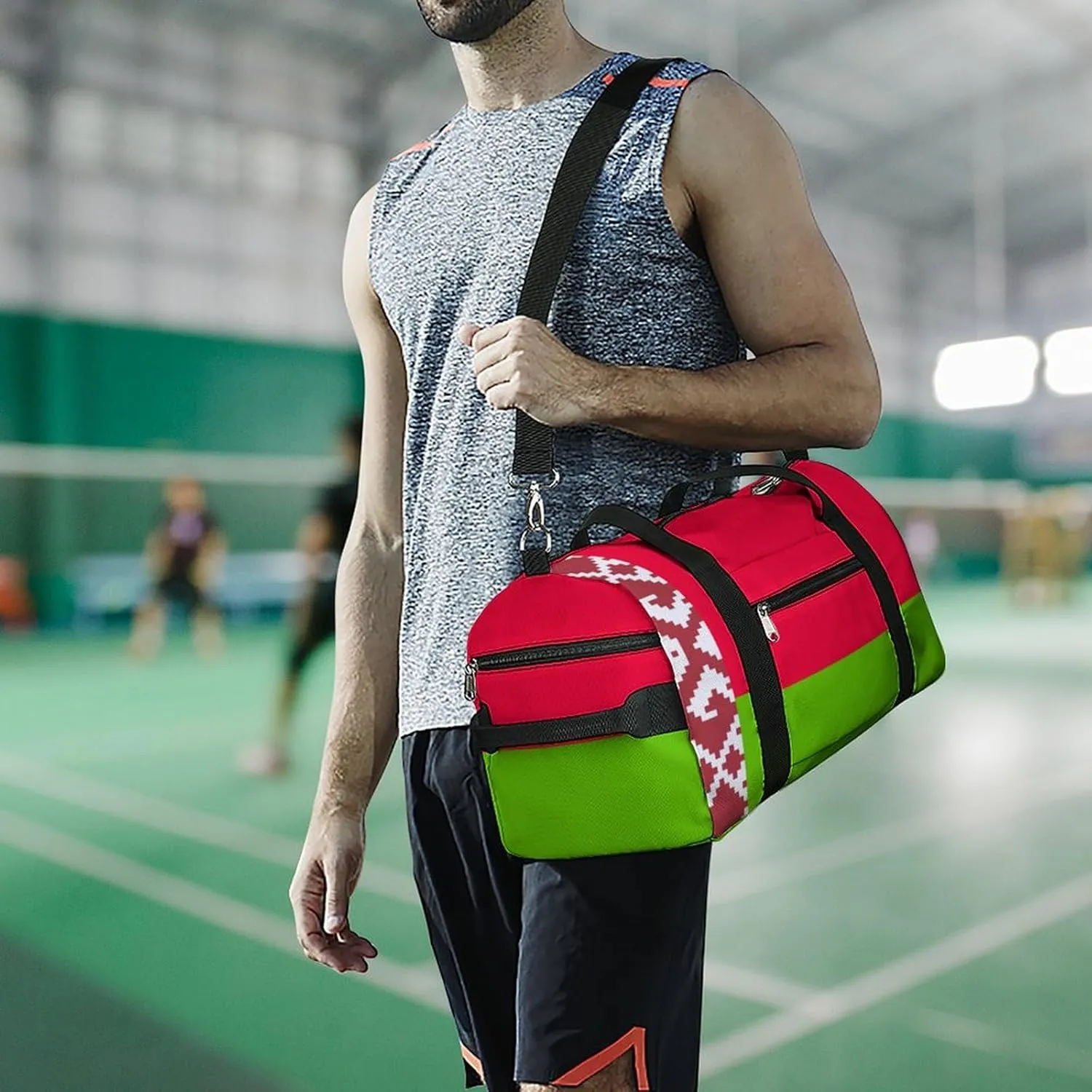 Belarus Flag Gym Bag for Boys Girls with Shoe Compartment and Wet Pocket