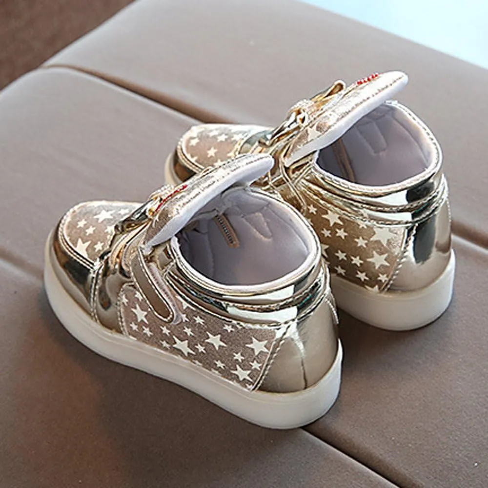 Black Shoes for Girls,Toddler Baby Fashion Sneakers Star Luminous Child Casual Colorful Sport Shoes 1-7 Years