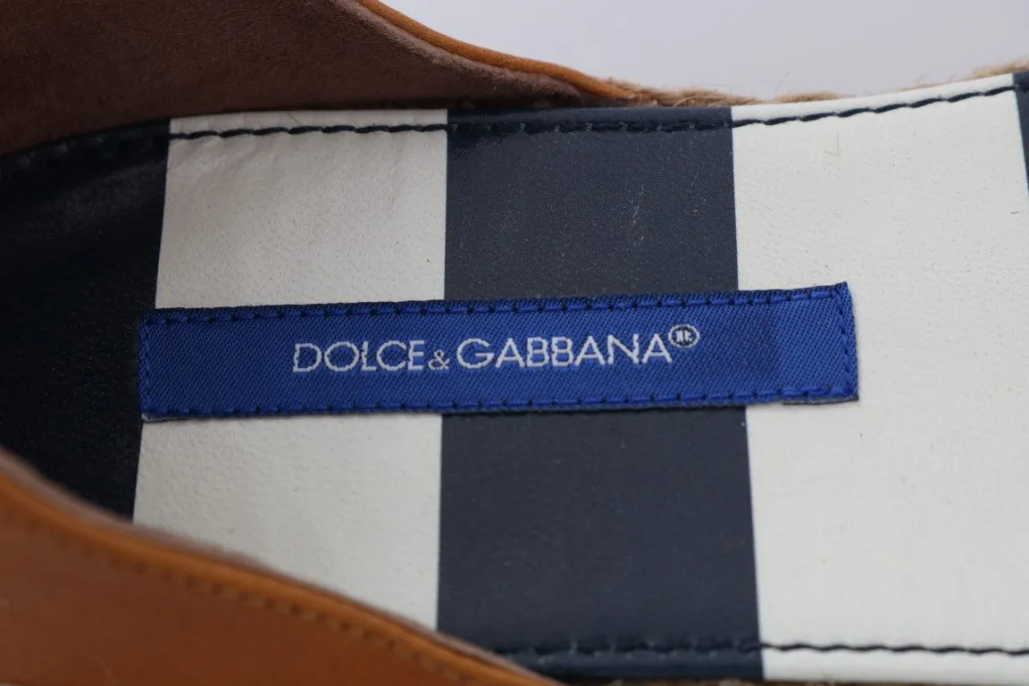 Blue Denim Leather Espadrilles Shoes