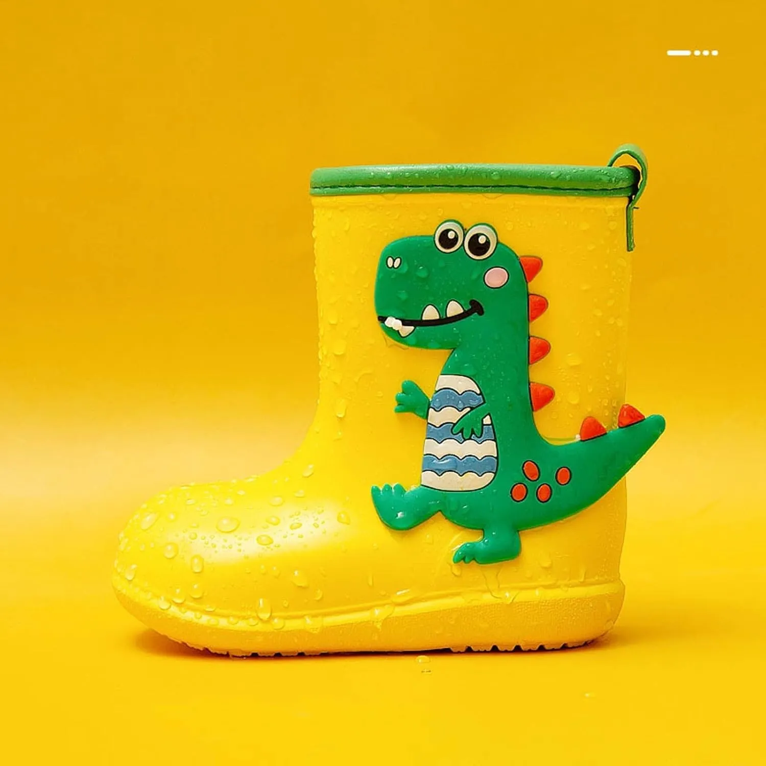 Boy's Dinosaur Rain Boot Non Slip Kids Rain Boots Easy-On Lightweight Waterproof Rainboots Toddler Boys Rain Boots
