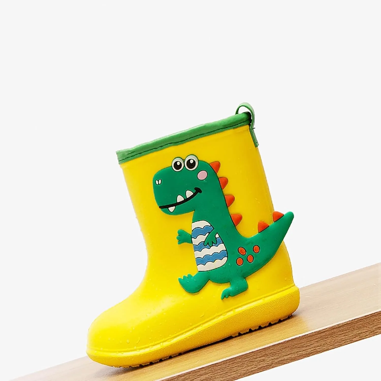 Boy's Dinosaur Rain Boot Non Slip Kids Rain Boots Easy-On Lightweight Waterproof Rainboots Toddler Boys Rain Boots