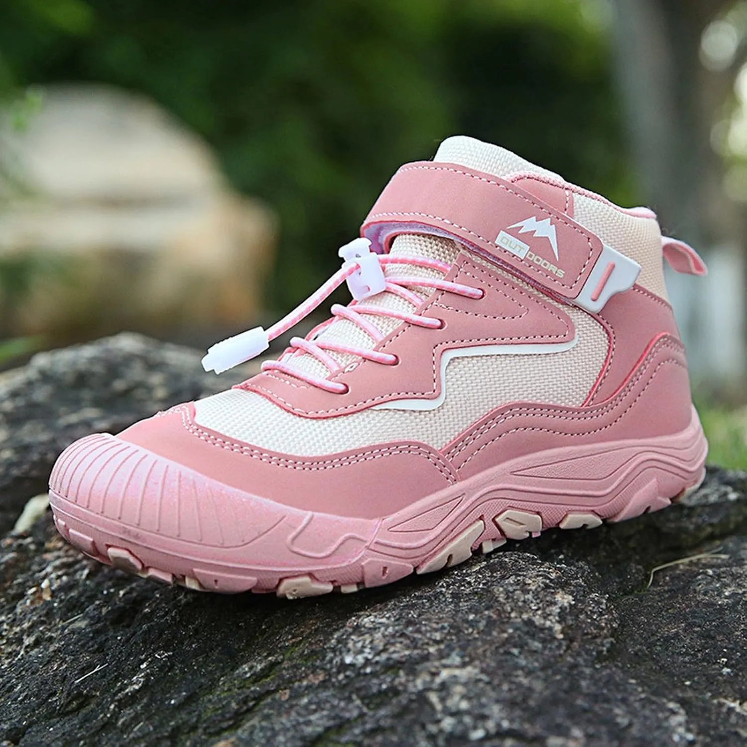 Boys Girls Hiking Sneakers High Top Lace-Up Lightweight Breathable Outdoor Athletic Shoes Tennis Soccer Sports Shoes