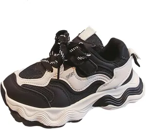 Boys Girls Tennis Casual Walking Shoes Kids Running Non-Slip Mesh Sneakers Toddler Lace-Up Soft Sole Anti Slip Shoes