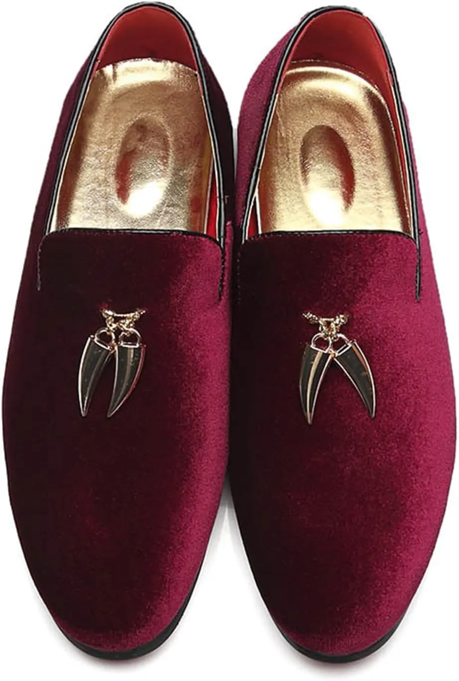 ByErz Men's Metallic Penny Slippers Flats Velvet Loafers Slip-On Casual Dress Shoes