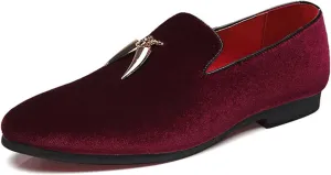 ByErz Men's Metallic Penny Slippers Flats Velvet Loafers Slip-On Casual Dress Shoes