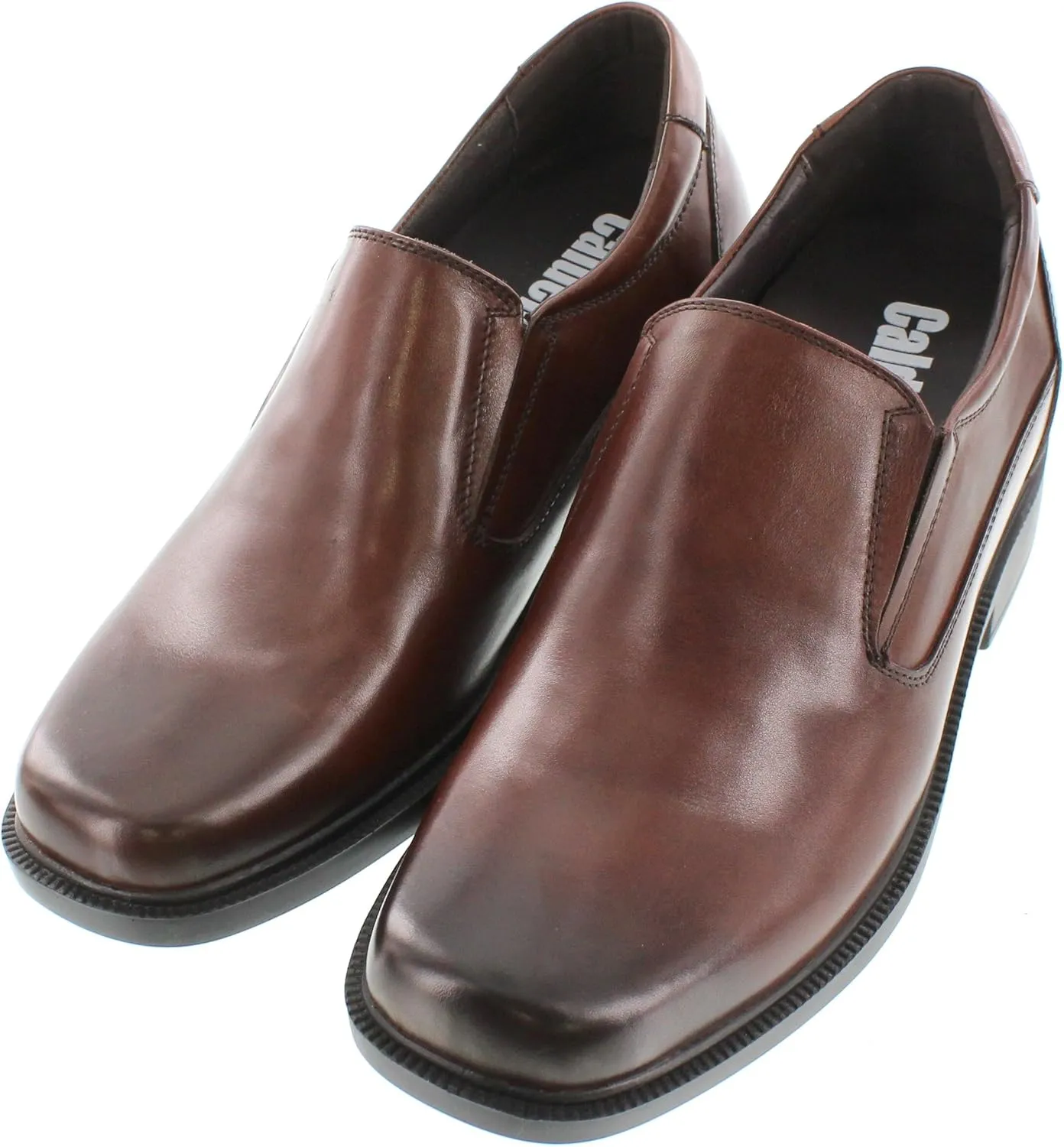 Calden Men's Invisible Height Increasing Elevator Shoes - Dark Brown Leather Slip-on Lightweight Casual Loafers - 3.3 Inches Taller - K31713 - Size 9 D(M) US