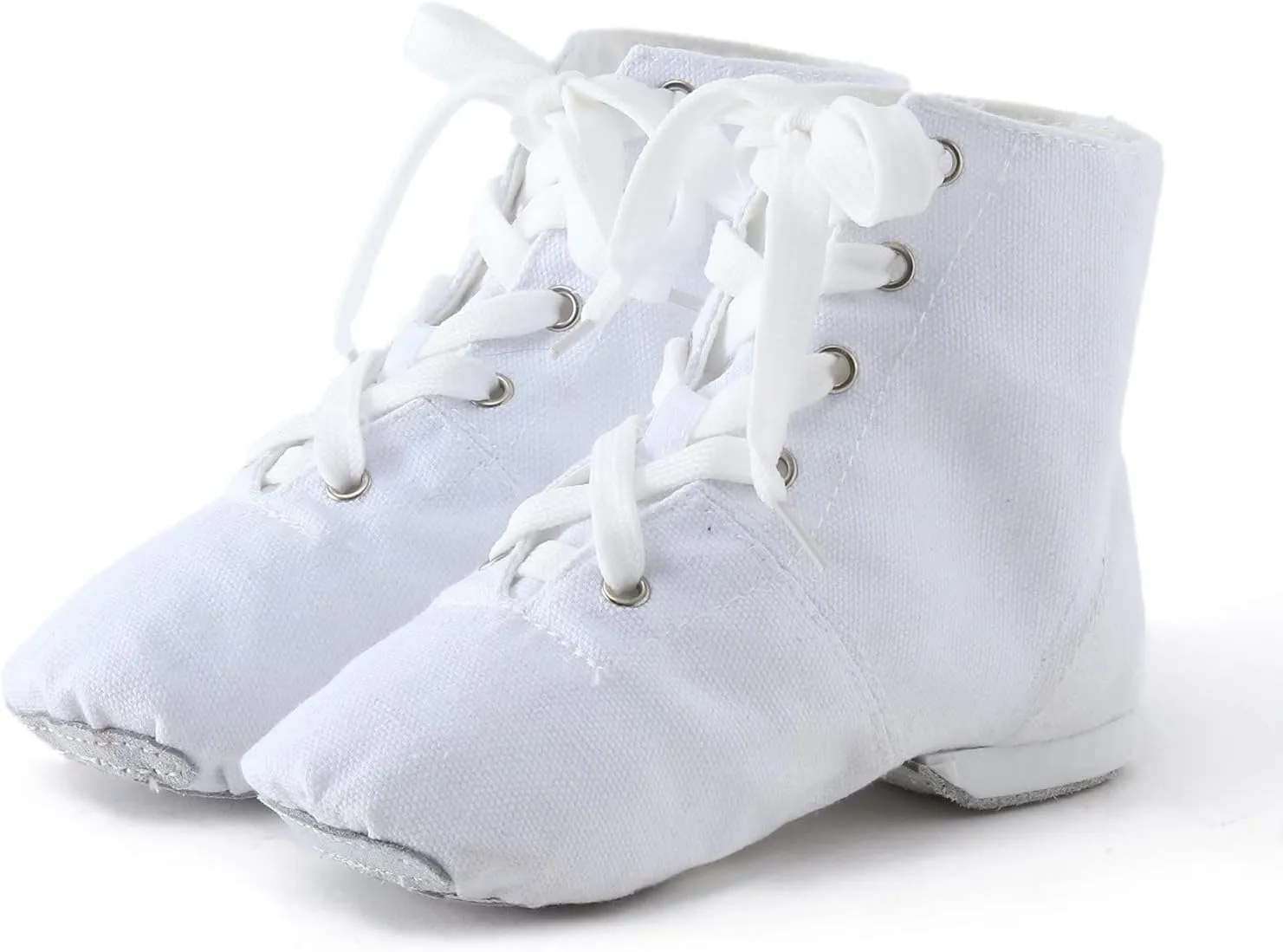 Canvas Jazz Dance Boots Ballet Dancing Sneakers for Boys Girls Kid Lace-up Practice Soft-Soled Ankle Boots