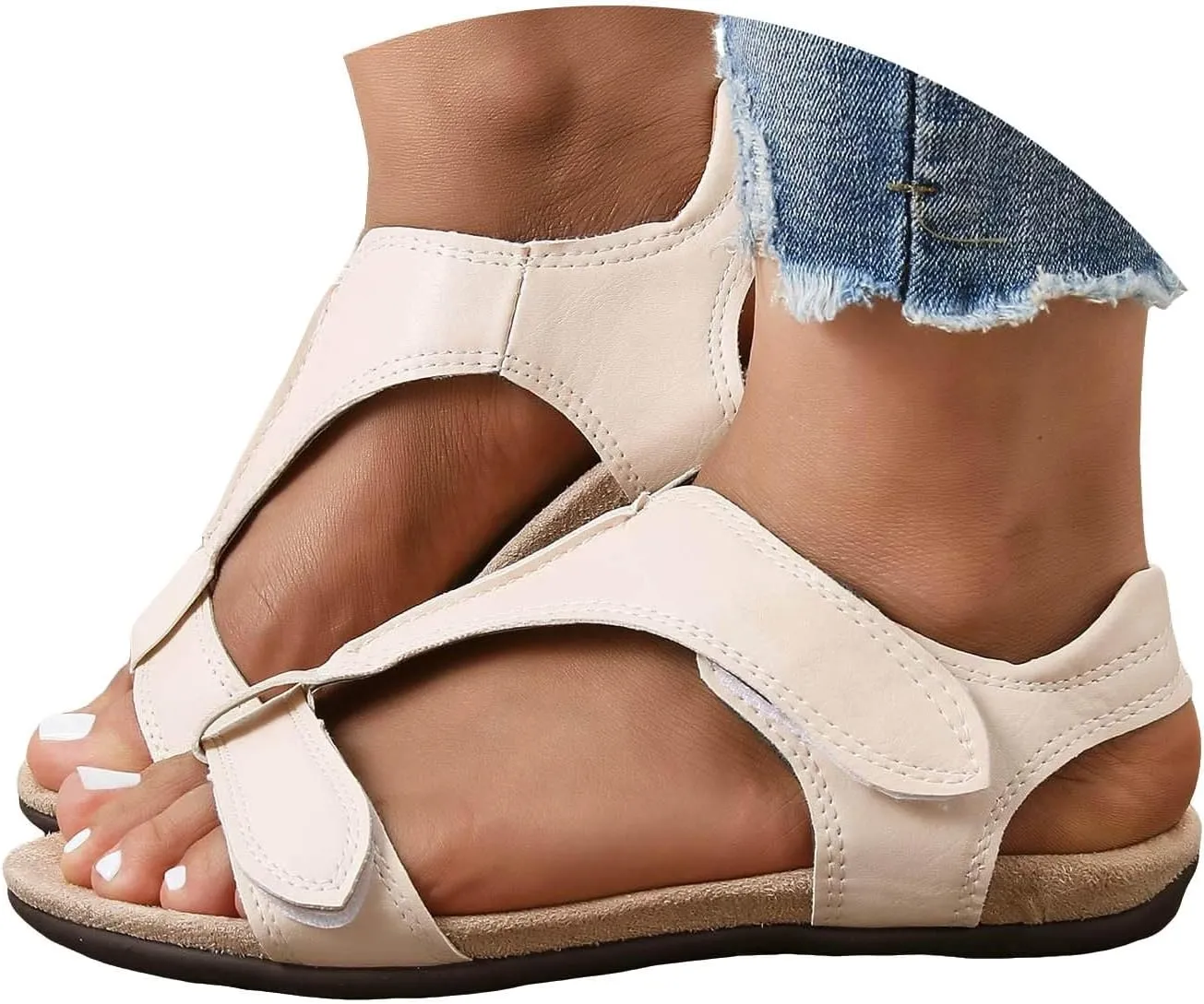 Cathalem Orthopedic Sandals for Women, Womens Arch Support Flat Sandals Flat Arch Beach Sandals Walking Sandals Women Comfort