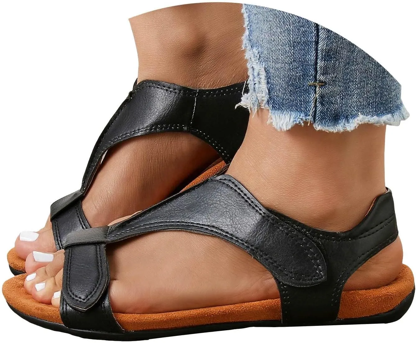Cathalem Sandals for Women 2024 Arch Support Flat Sandals Comfy Orthotic Sandals Womens Flat Arch Casual Beach Sandals