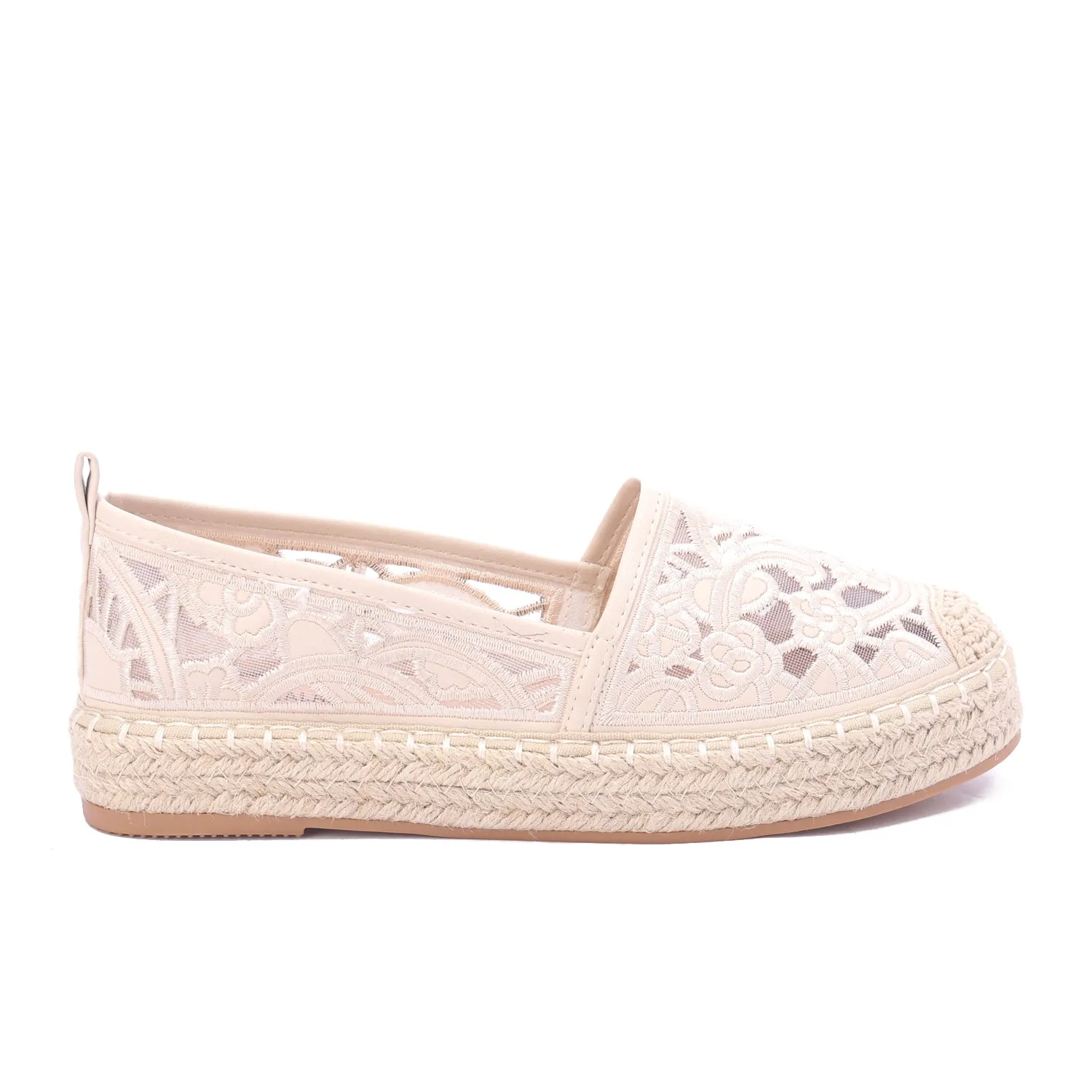 Celestia Lace Espadrille - Beige