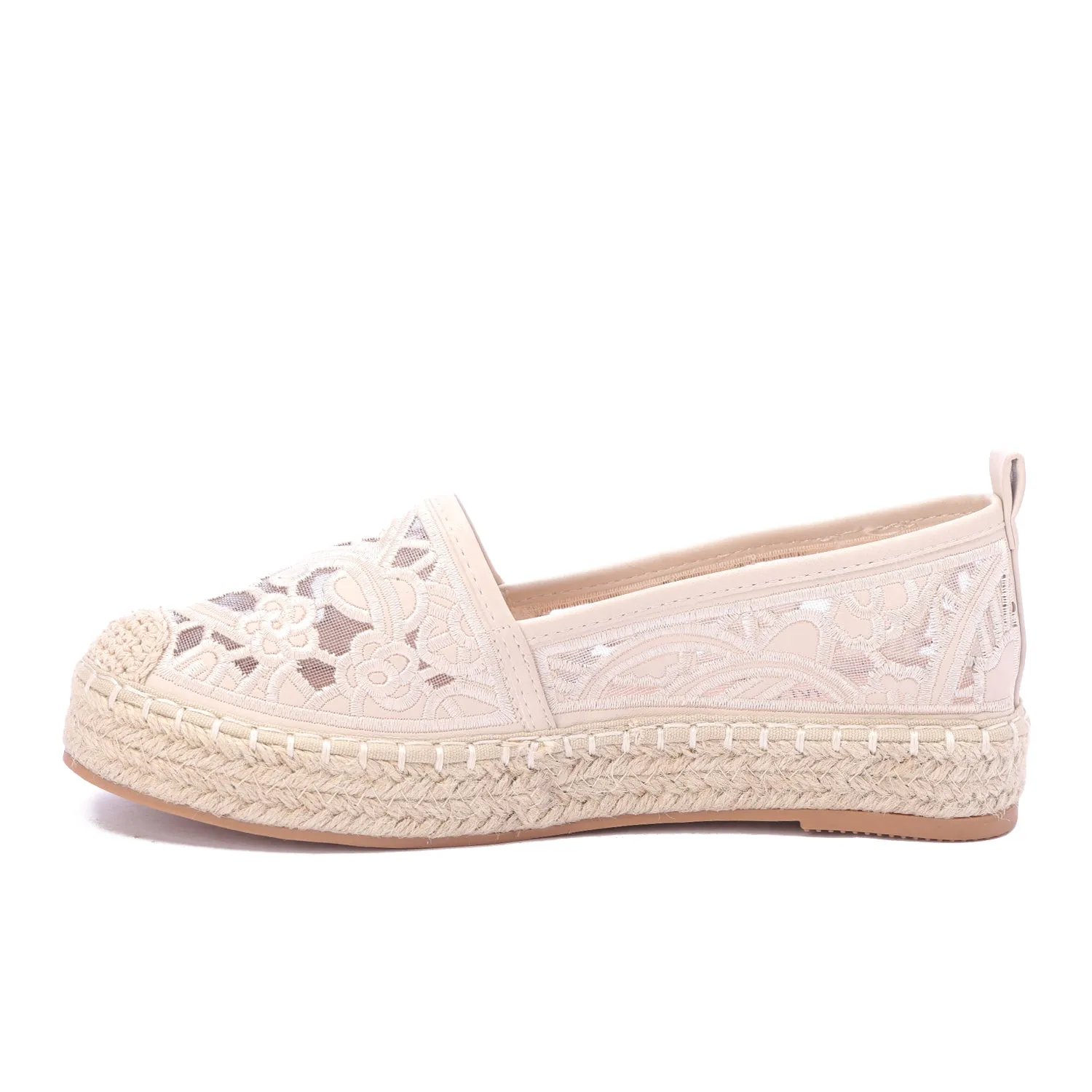 Celestia Lace Espadrille - Beige