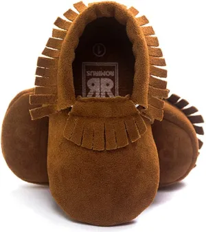 CENCIRILY Infant Baby Fringe Moccasin Slipper Boys Girls Tassel Suede Leather Toddler Sneakers Soft Sole First Walking Loafers Crib Shoes