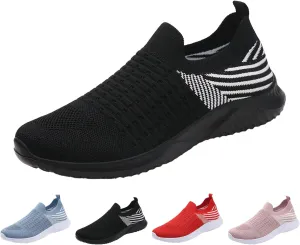Comfortwear Shoes for Women Slip On Breathable Mesh Running Shoes with Arch Support Comfortable Soft Sole Non-Slip Sneakers