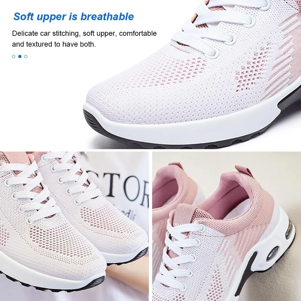 Comfortwear Shoes for Women Slip On Breathable Walking Shoes Lightweight Lace-up Tennis Sneakers Anti-Slip Fashion Sneakers