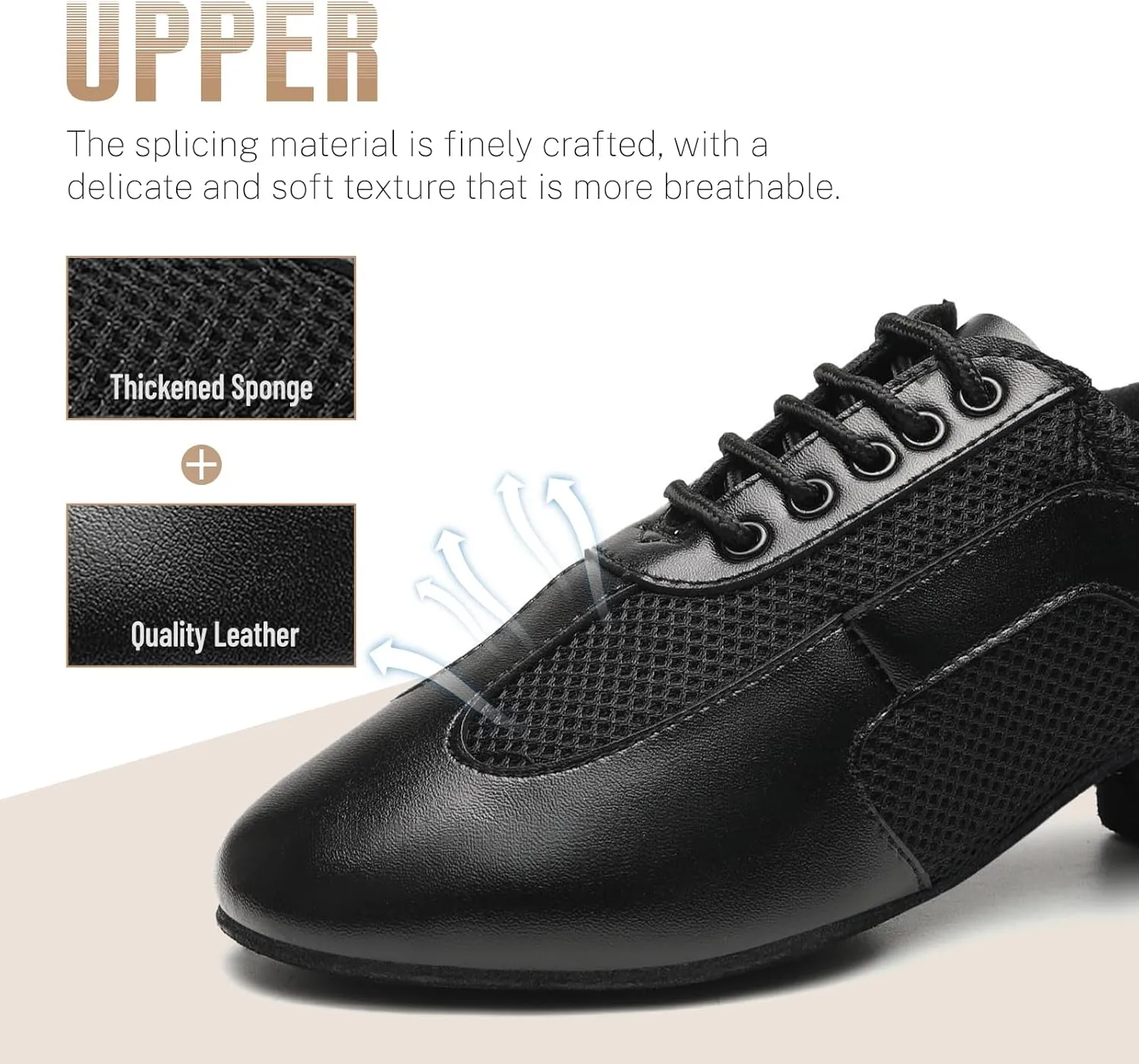 Dance Shoes for Women Ballroom Practice Training Split Sole Dancing Shoes 1.5 Inch Low Heel Latin Salsa Shoes
