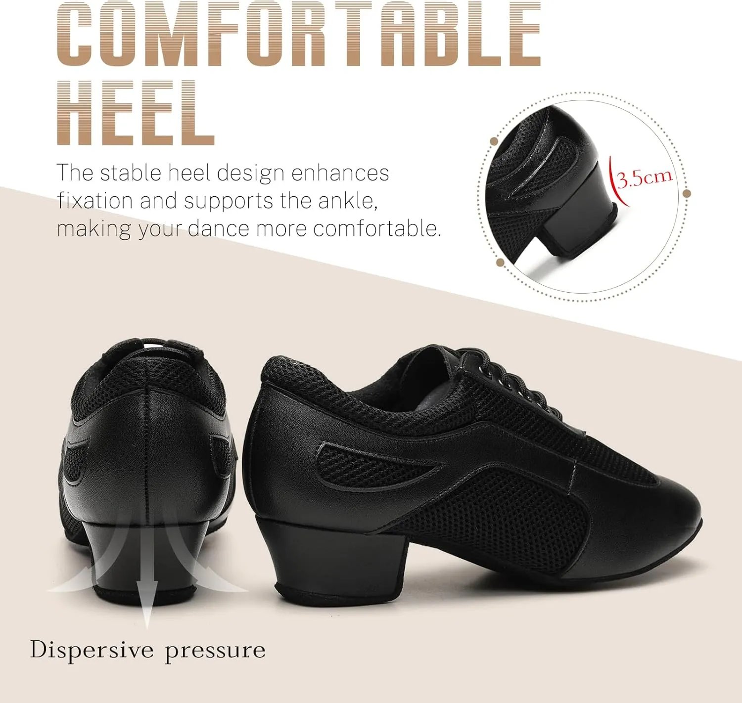 Dance Shoes for Women Ballroom Practice Training Split Sole Dancing Shoes 1.5 Inch Low Heel Latin Salsa Shoes