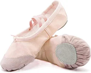 DoGeek Ballet Shoes for Girls Practise Ballet Slipper Dance Shoe Canvas Split Sole Ballet Shoes for Women Kids Toddlers