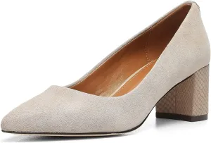 Donald Pliner Women's Stephani High Crepe Fabric ?C 2?? Block, Chunky Heels Dress Shoes, Classic Pump