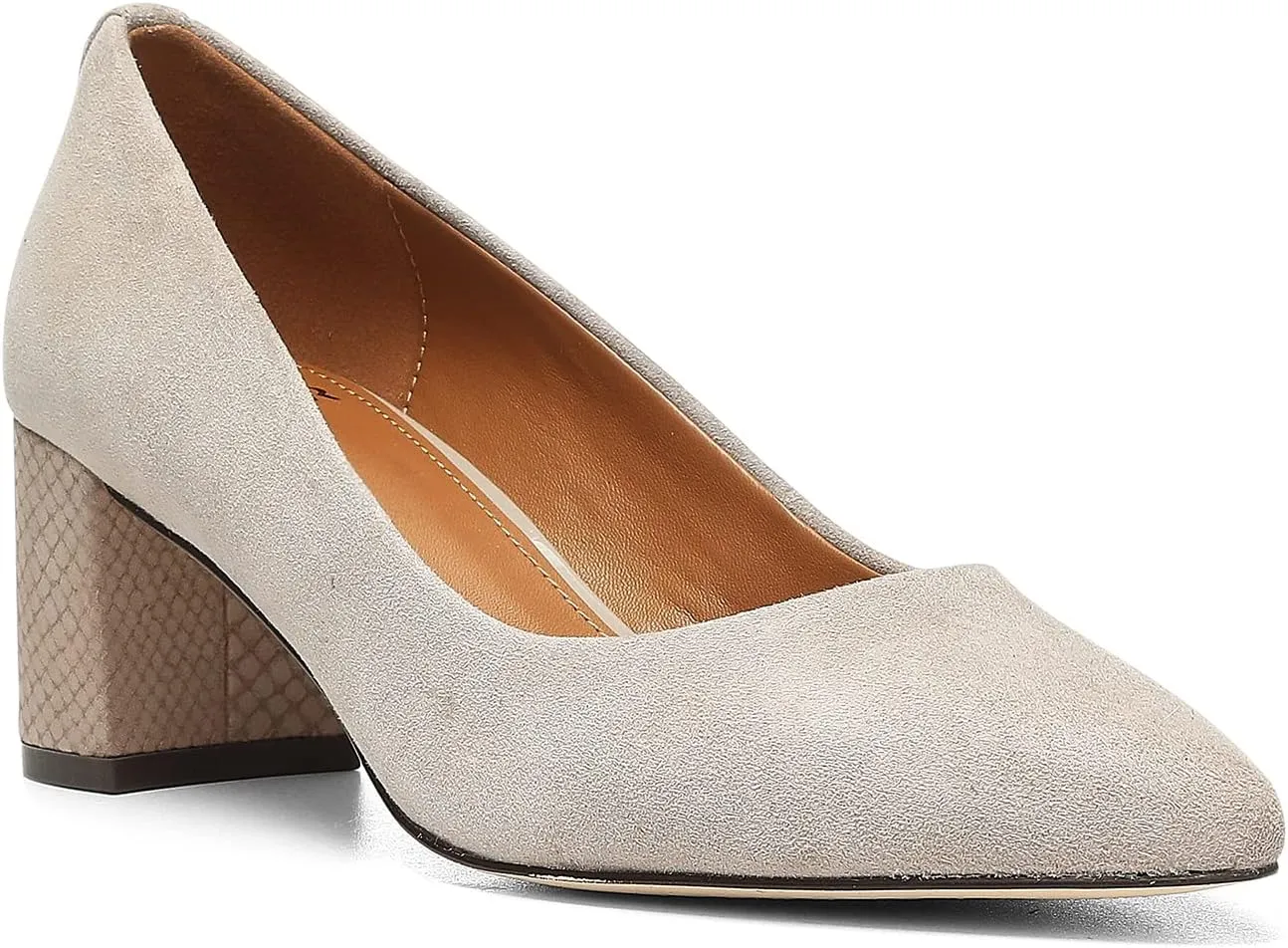 Donald Pliner Women's Stephani High Crepe Fabric ?C 2?? Block, Chunky Heels Dress Shoes, Classic Pump