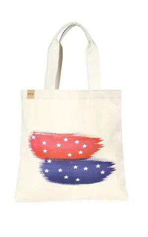ECO141 American Flag Theme Canvas Eco Bag