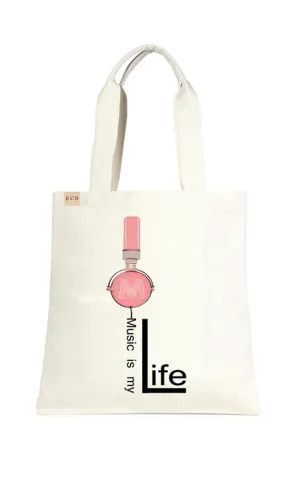 ECO236 Music Is My Life Canvas Eco Bag