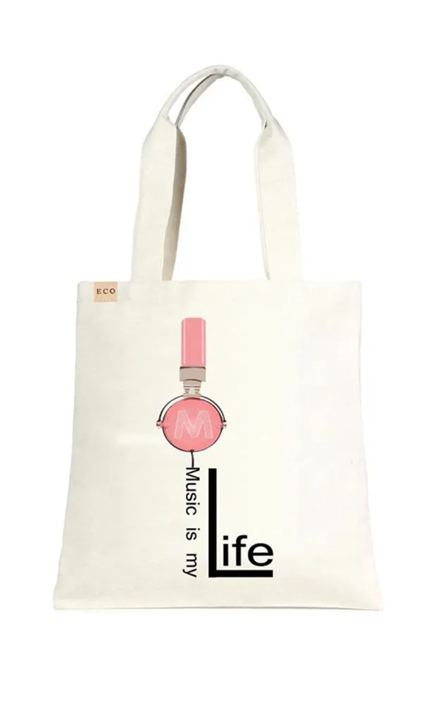 ECO236 Music Is My Life Canvas Eco Bag