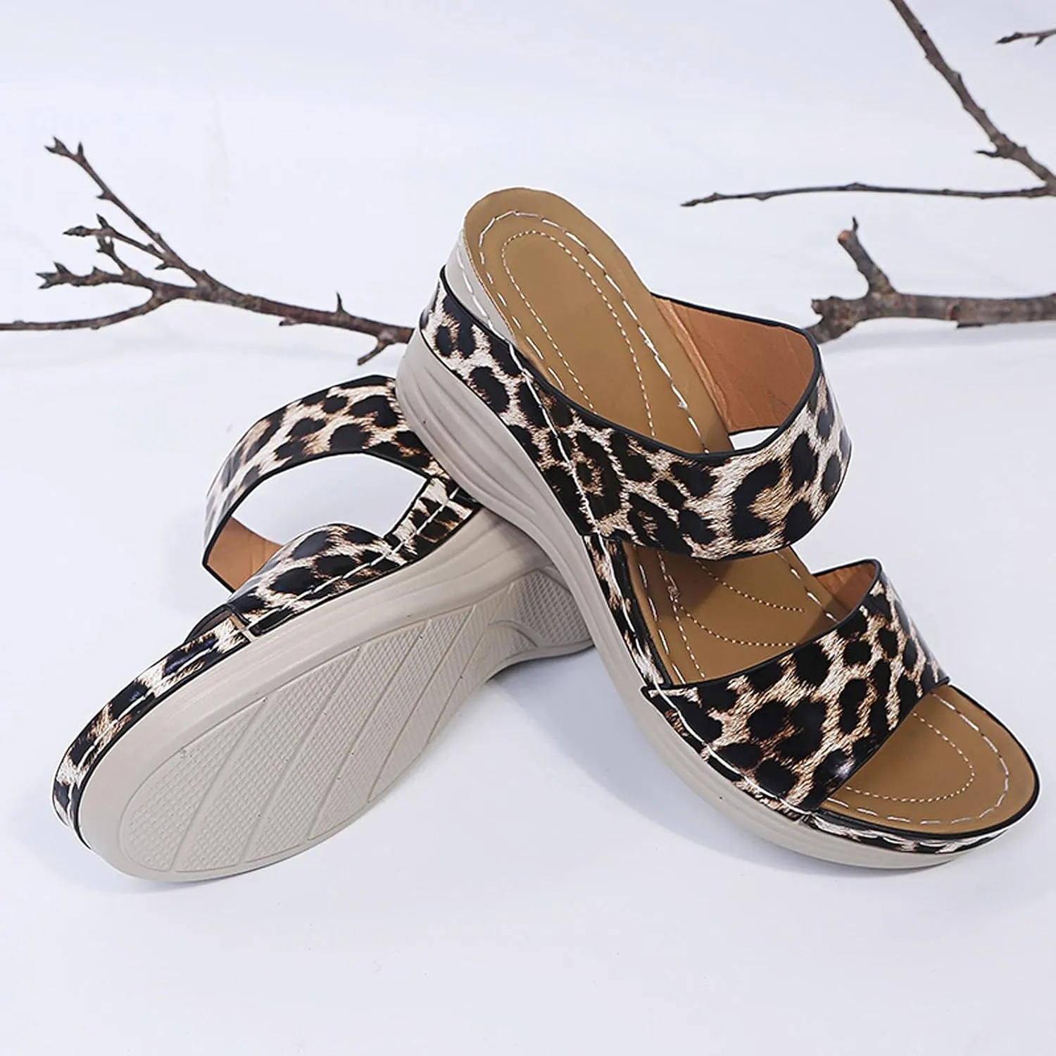 Eduavar Womens Wedge Sandals, Summer Sandals for Women 2023 Wedge Sandals Anti-Slip Outdoor Walking Sandals Shoes