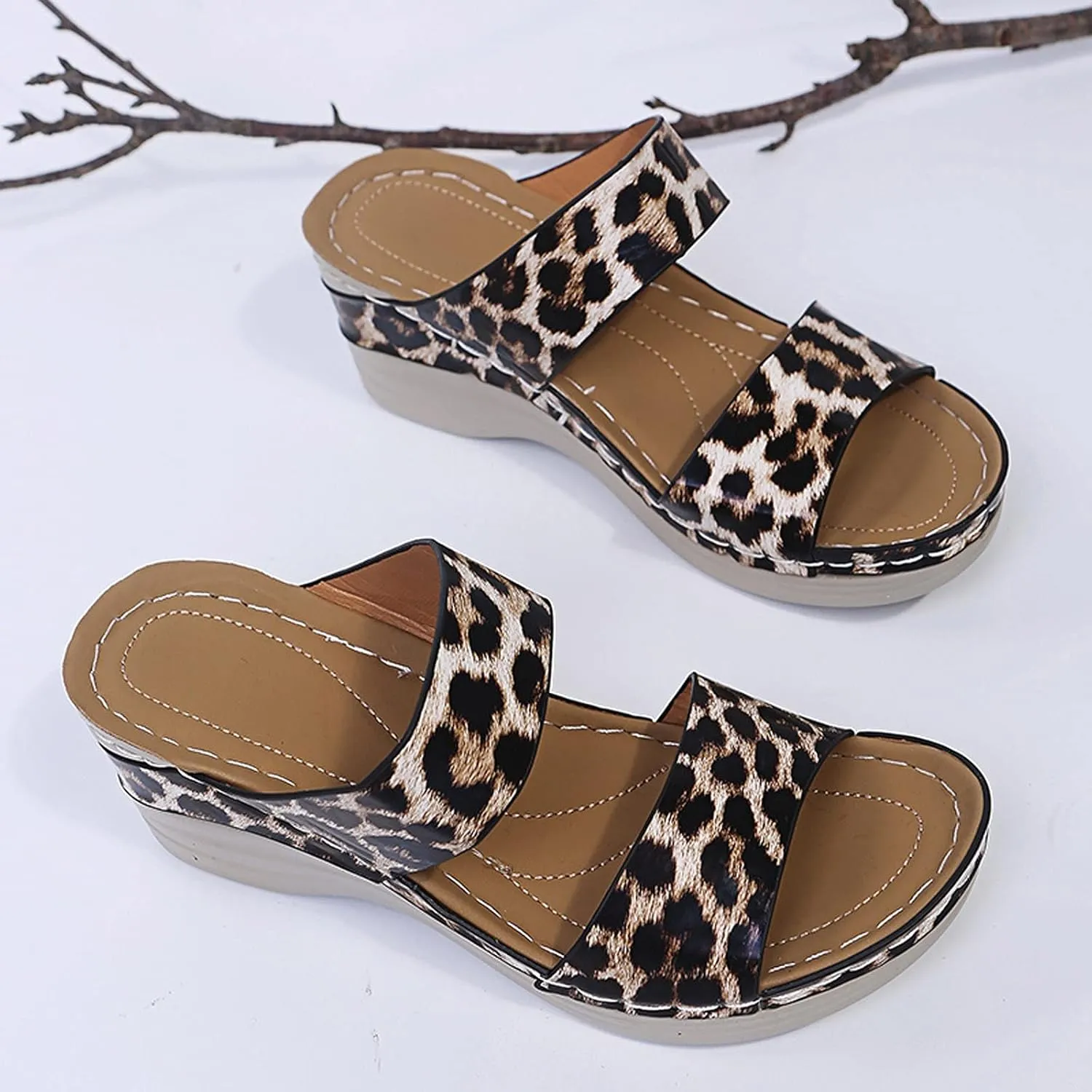Eduavar Womens Wedge Sandals, Summer Sandals for Women 2023 Wedge Sandals Anti-Slip Outdoor Walking Sandals Shoes