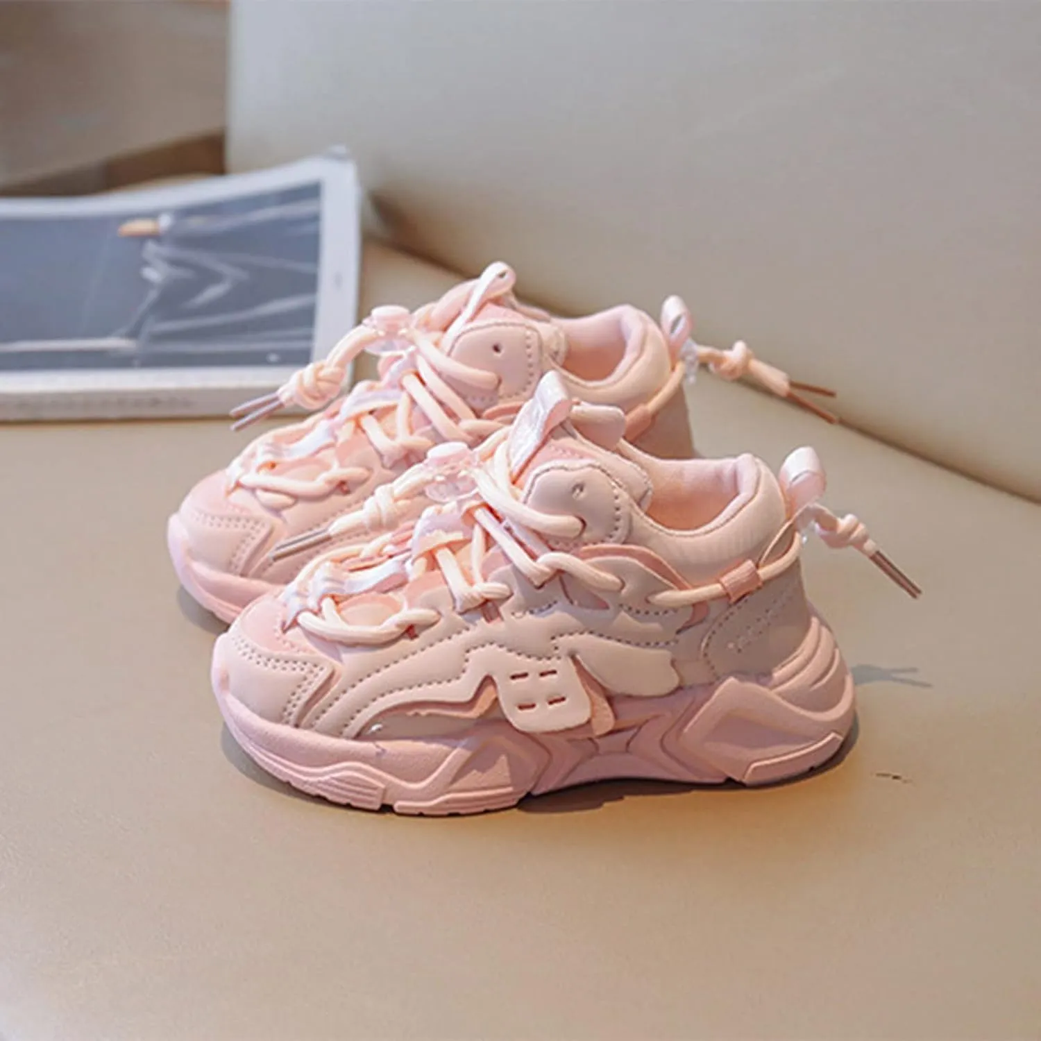 Fashion Spring and Summer Children Sports Shoes for Boys and Girls Thick Soles Non Slip Size 4 Baby Girl Shoes (Red, 8-9 Years Little Child)